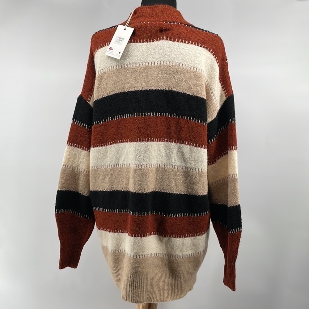 Pink Martini Neutral Sweater Metallic Thread Oversized Cozy Boutique Xs NWT - Picture 8 of 11